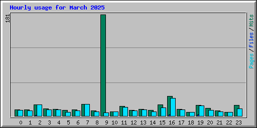 Hourly usage for March 2025