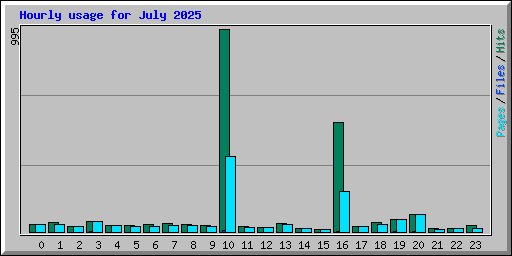 Hourly usage for July 2025