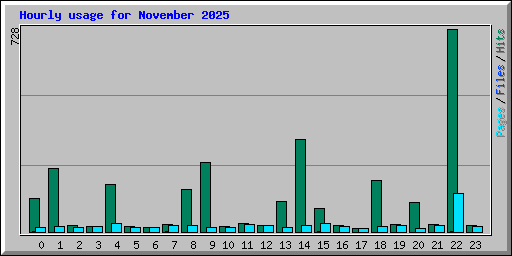 Hourly usage for November 2025