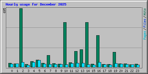 Hourly usage for December 2025